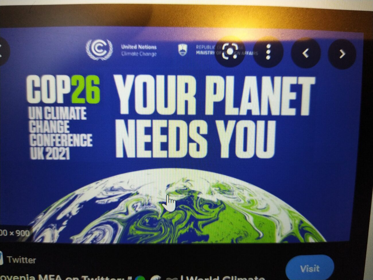 Screenshot COP26 poster